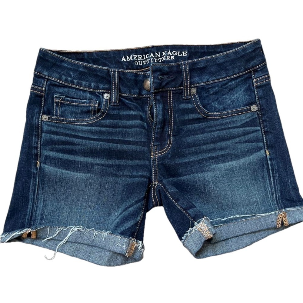American Eagle super stretch midi denim shorts